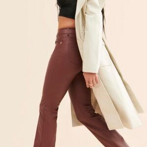 Anthropologie Pilcro YaYa mid-rise vegan leather pants size 32